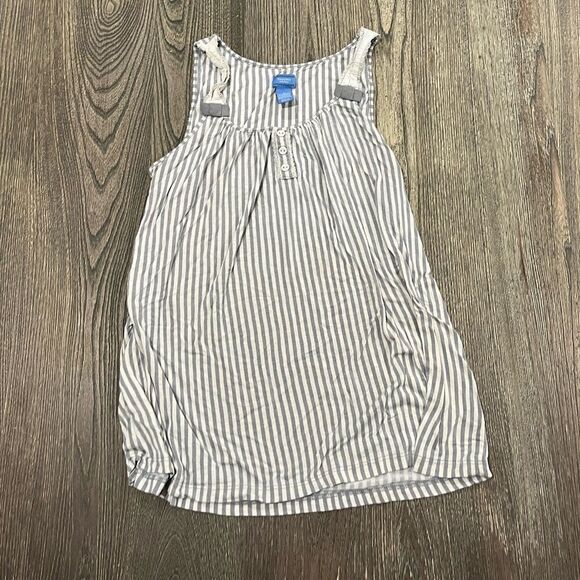 Simply Vera Vera Wang Chemise Slip Dress Scoop Neck Striped Gray White Size S - Picture 1 of 3